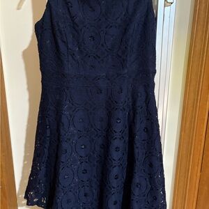 Valerie Bertinelli Midnight Blue Lace Dress